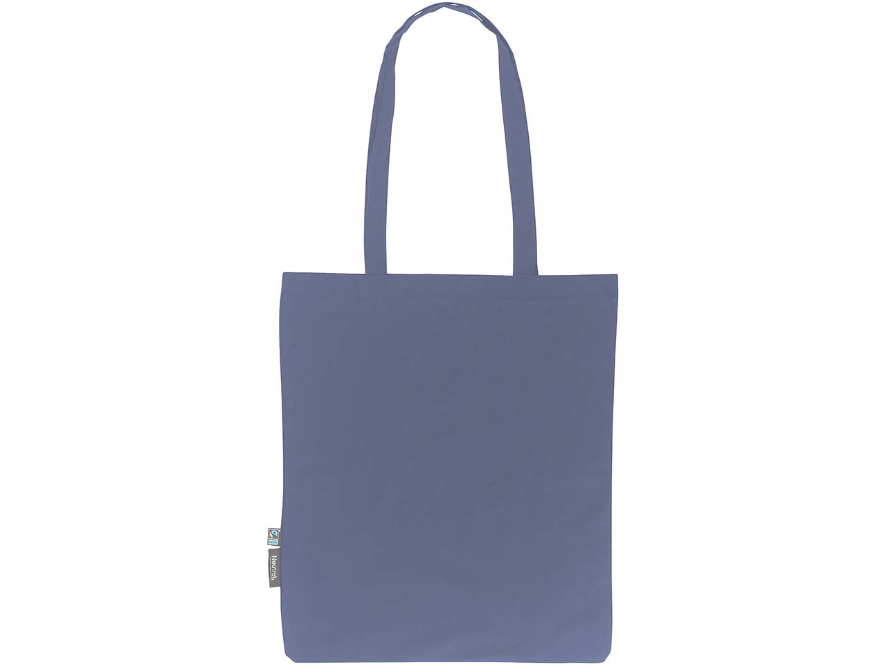 Neutral Bio-Baumwoll-Tragetasche mit langen Henkeln, navy