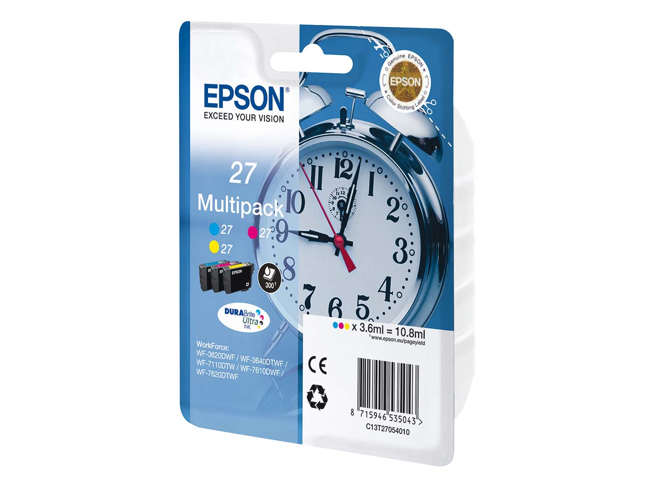 Epson 3er-Set Tintenpatronen T2705 cyan, magenta, gelb