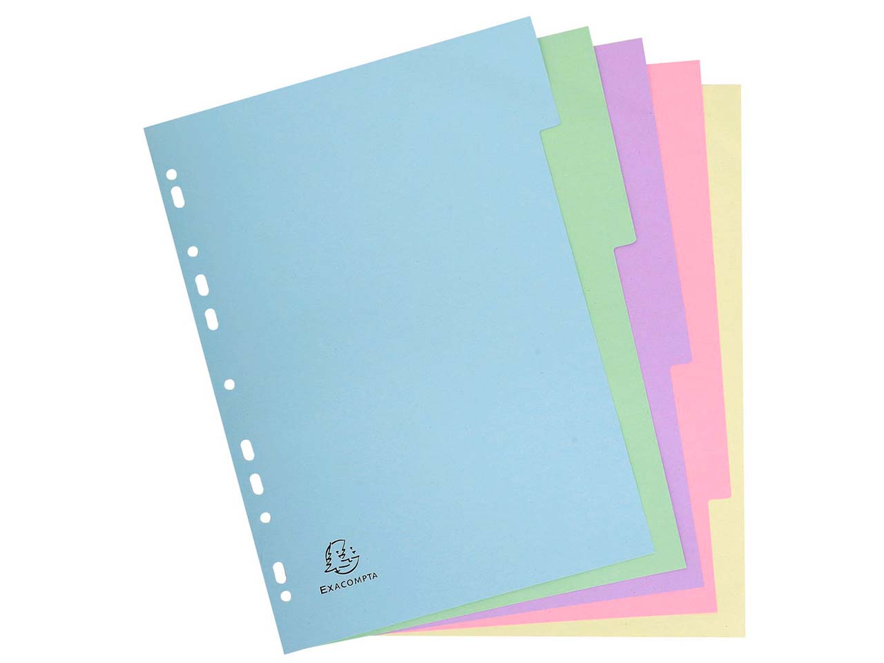 50 Exacompta Register "Forever", 5 Taben neutral, 170 g/m², DIN A4, sortiert