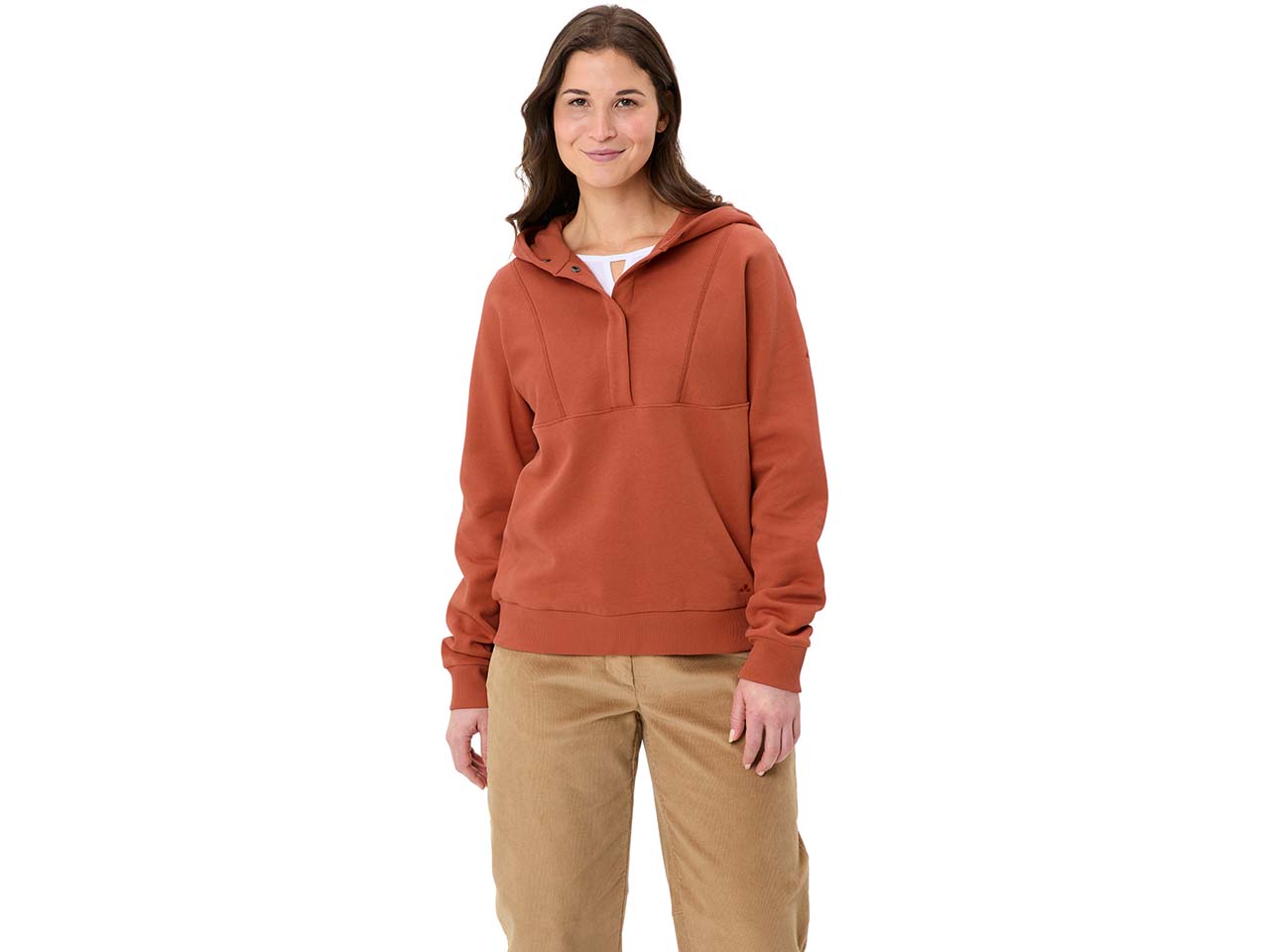 VAUDE Damen-Hoodie 'Manukau IV' mit Druckknopfleiste, buckeye, Gr. 42