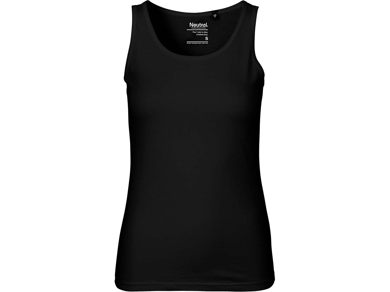 Neutral Bio-Damen-Tanktop mit Rundhalsausschnitt, schwarz, Gr. XL