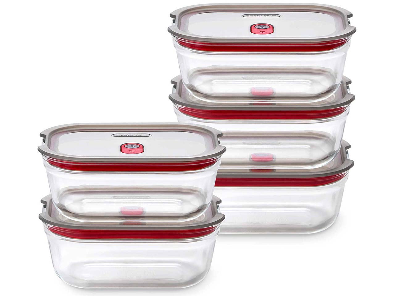 black+blum Frischhaltebox "Food Box" Glas, rechteckig, 5 Stk. 600 ml