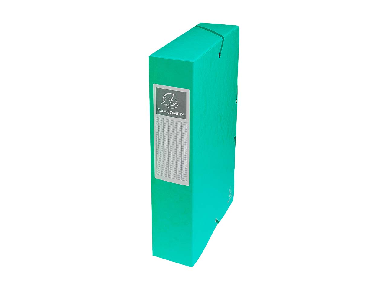 8 Exacompta Archivboxen, Colorspan-Karton, 600 g/m², DIN A4, Gummizug, RB 60 mm, grün