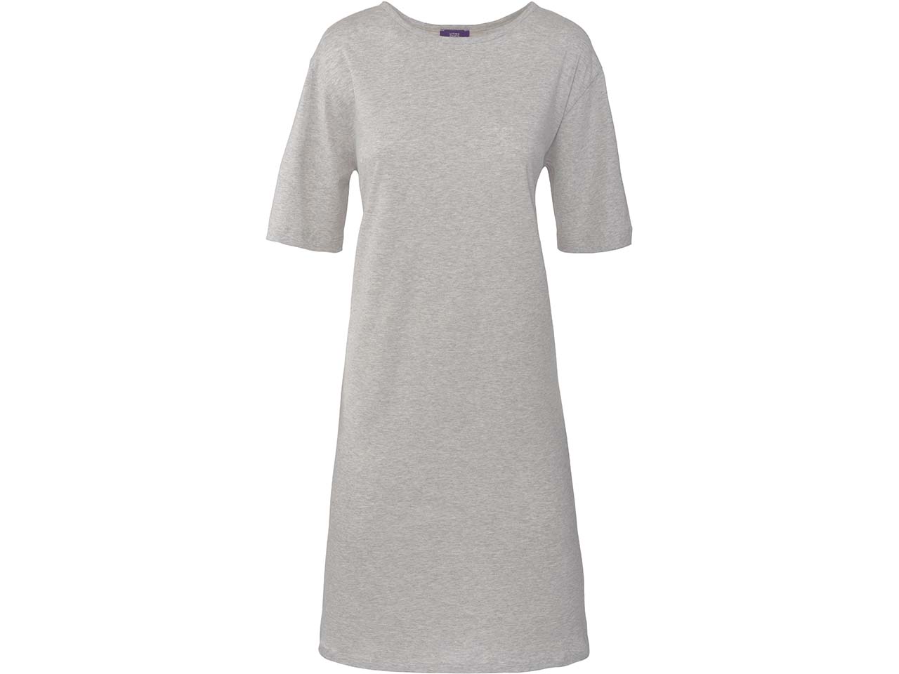 Living Crafts Bio-Damen-Nachthemd "Berit" mit Rundhalsausschnitt, grey melange, Gr. L