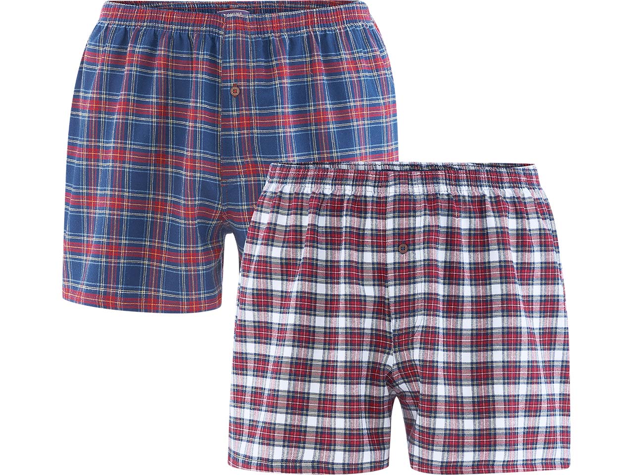 Living Crafts 2er-Pack Bio-Herren-Boxershorts "BORIS", tartan, Gr. XL