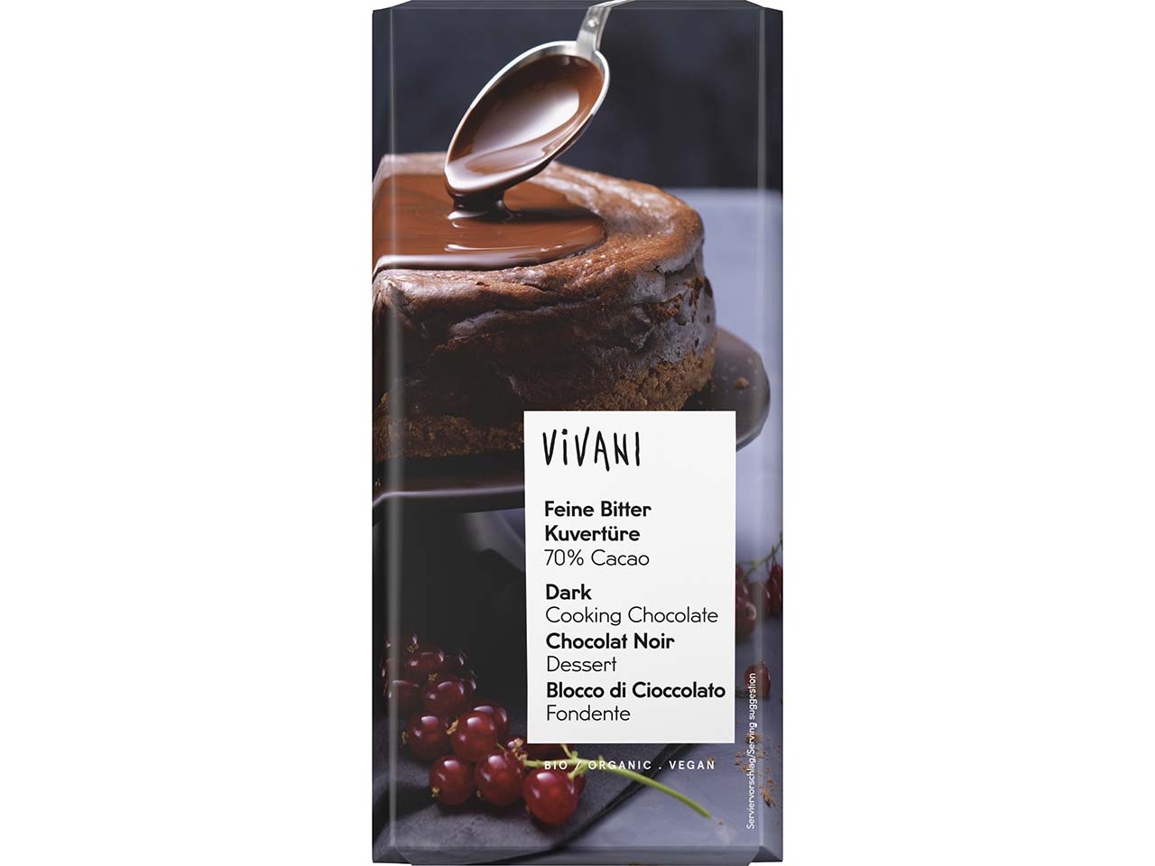 VIVANI Bio-Zartbitter-Kuvertüre "Feine Bitter" 70% Kakao, vegan, 150 g