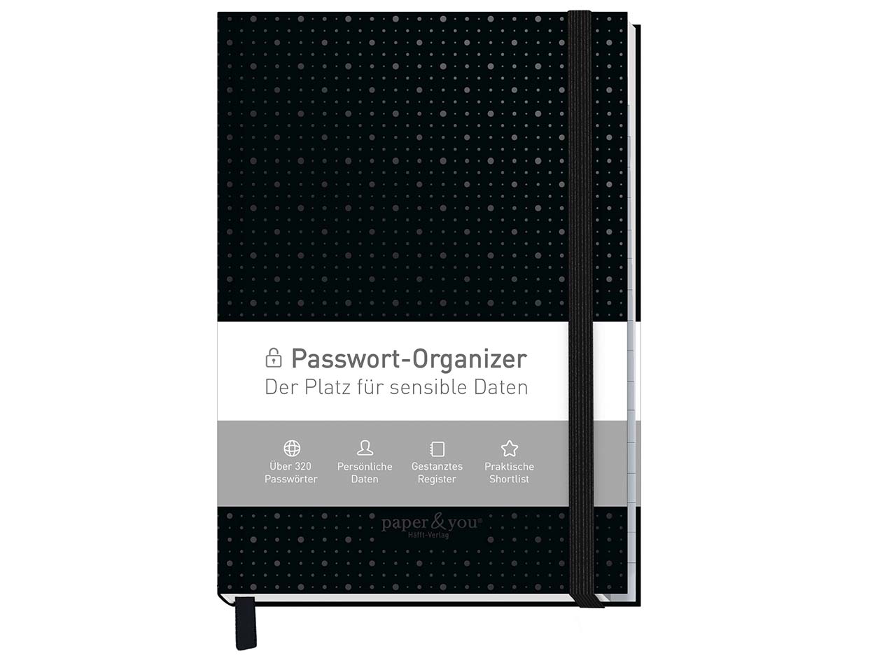 Häfft paper&you Passwort-Organizer, DIN A6+, Black Edition