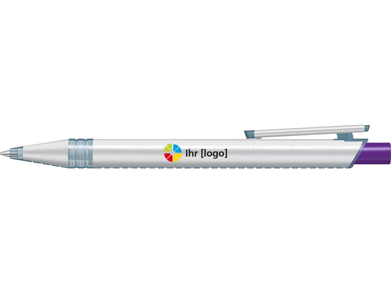 uma Kugelschreiber "recycelt PET PEN ALUMA" mit transparent farbigem Drücker, dunkelviolet
