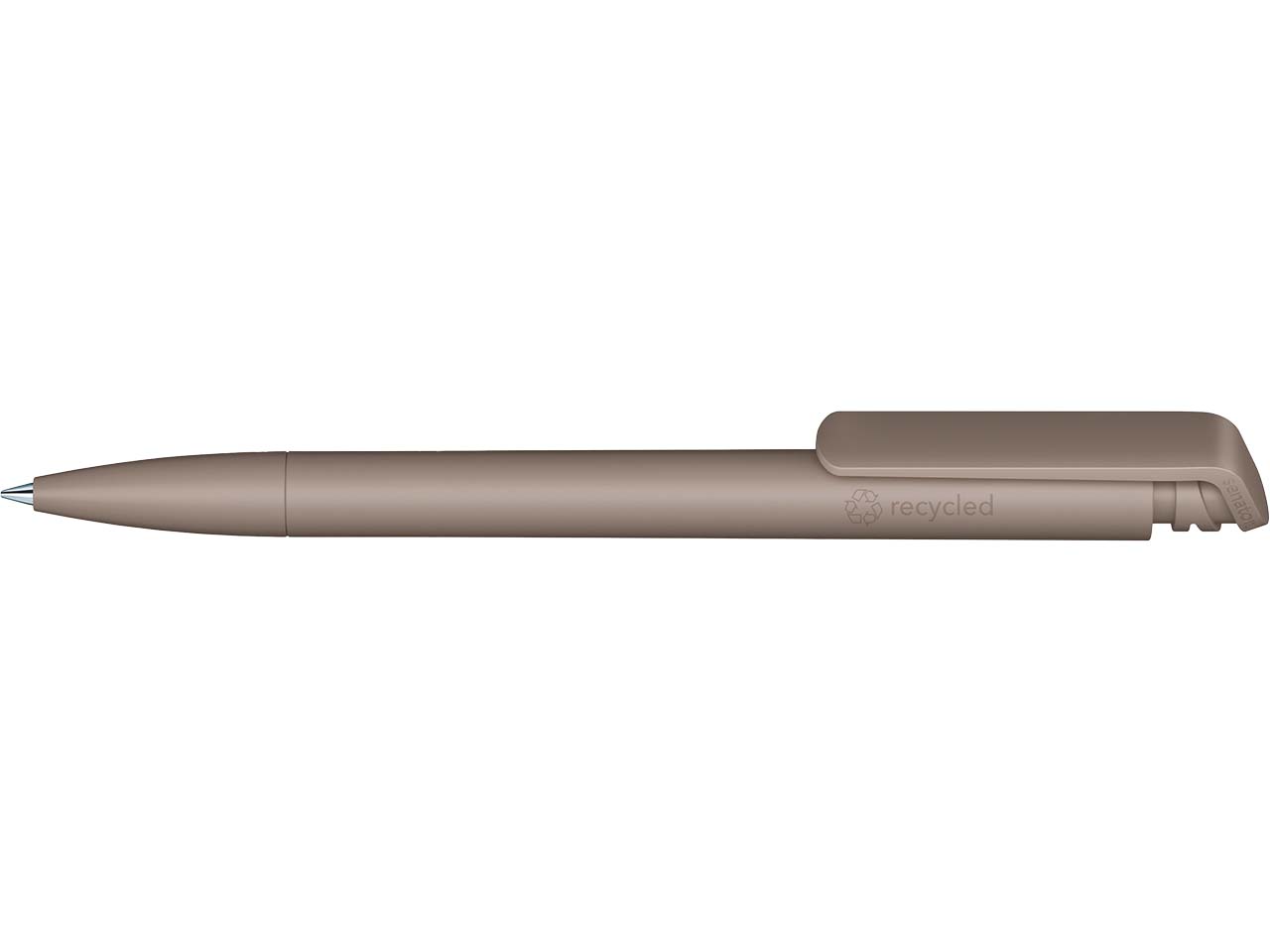 Senator Kugelschreiber "Trento Matt Recycled" inkl. 4-farbigem Aufdruck, warm grey