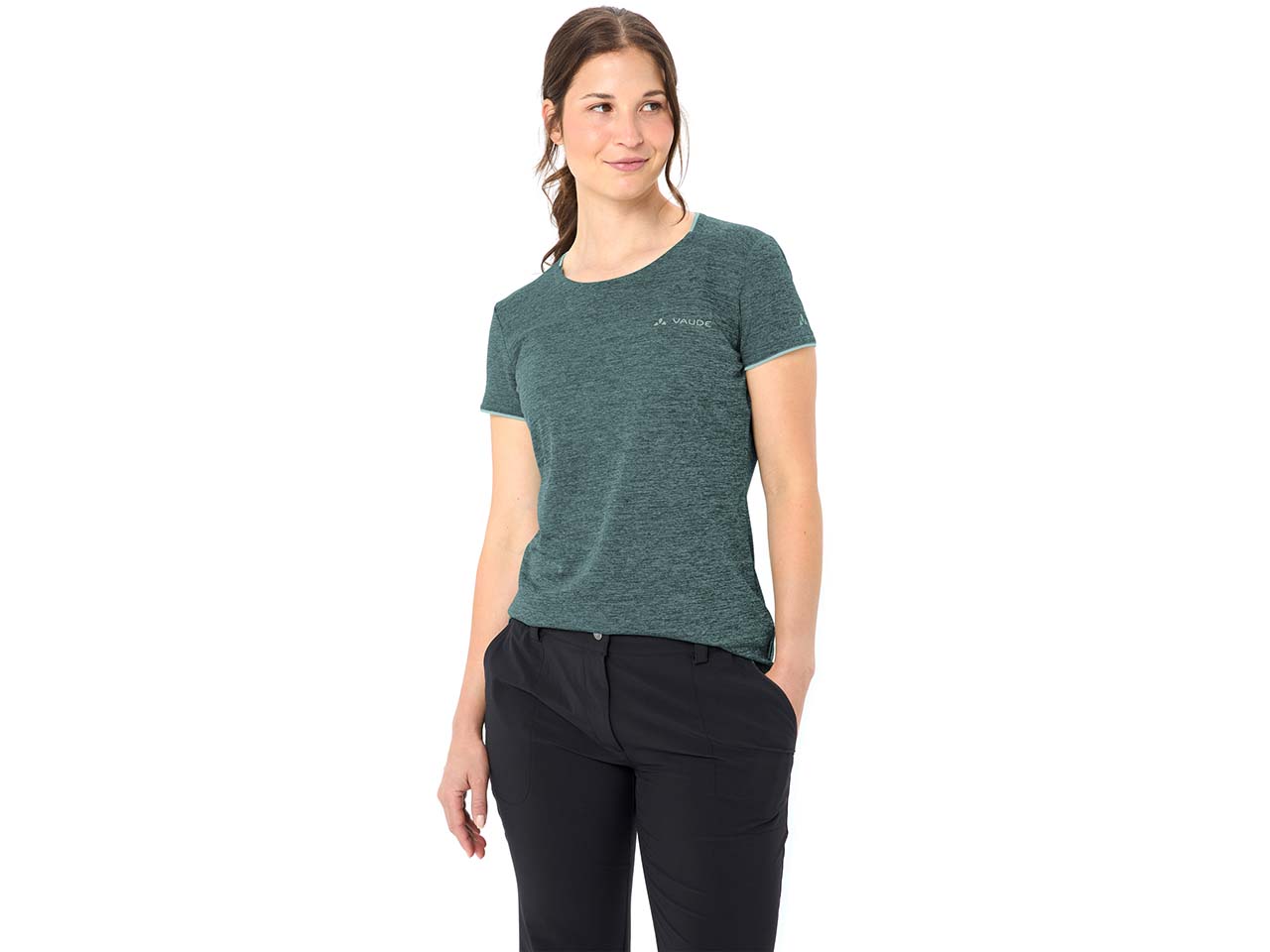 VAUDE Damen-T-Shirt "Essential" mit Rundhalsausschnitt, deep pond, Gr. 40