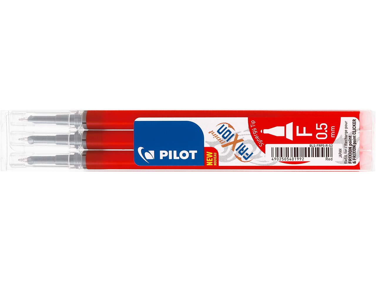 3 Pilot Ersatzminen für Tintenroller "Frixion Point BL-FRP5" rot