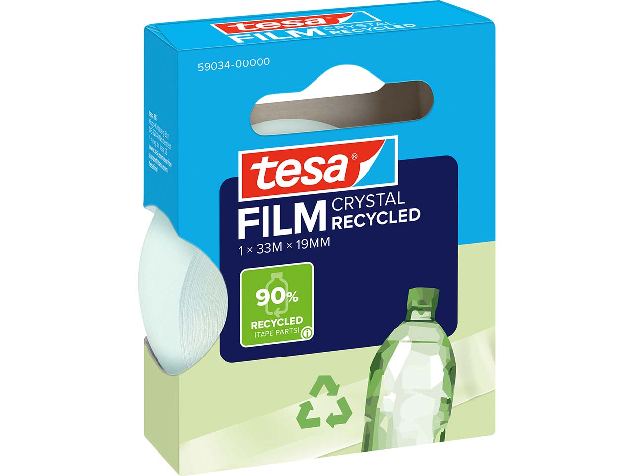 tesafilm "CRYSTAL RECYCLED" 1 Rolle, 33 m x 19 mm