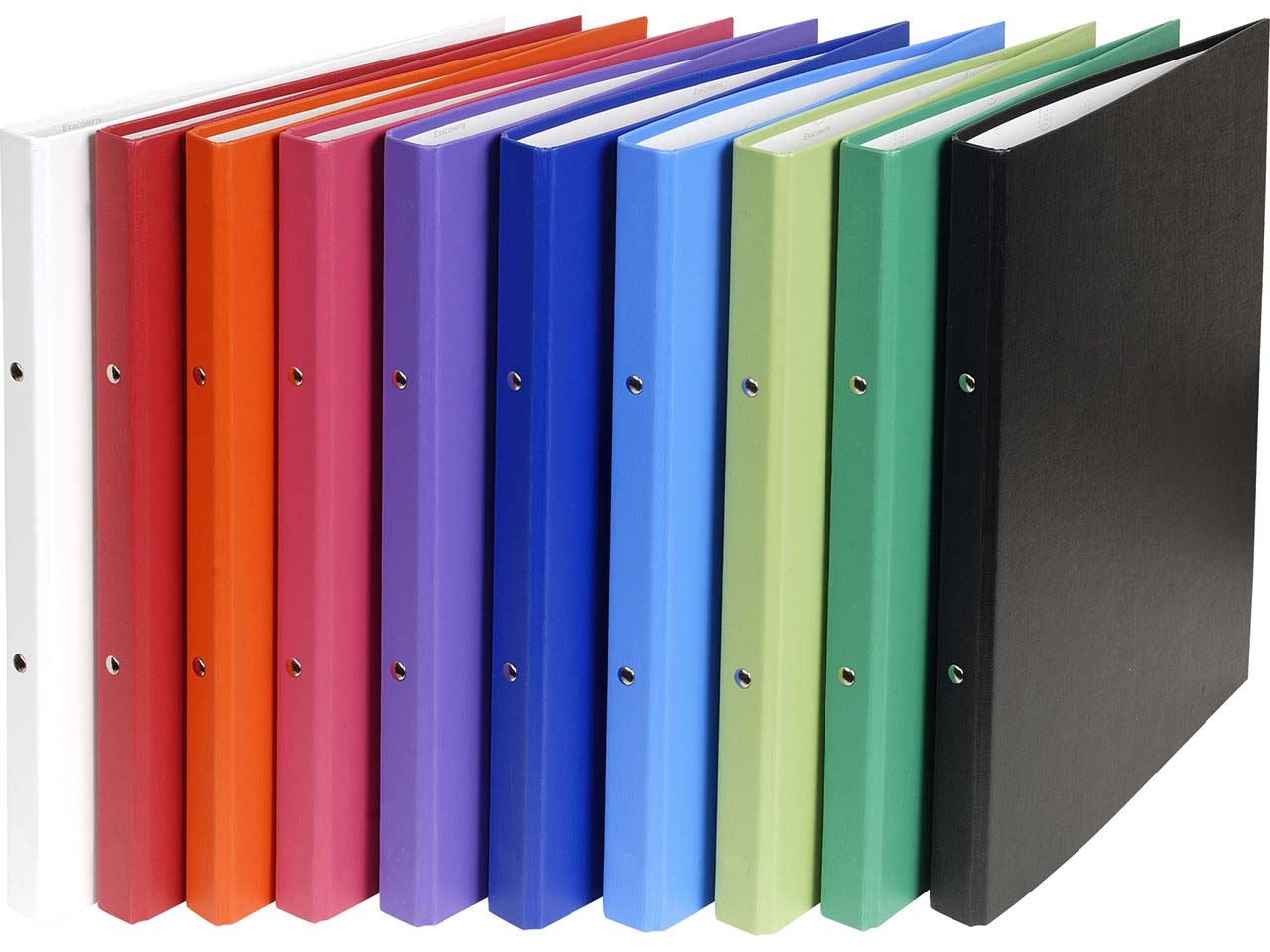 20 Exacompta Ringbücher aus kaschiertem Karton, DIN A4, 2 Ringe, RB 40 mm, sortiert