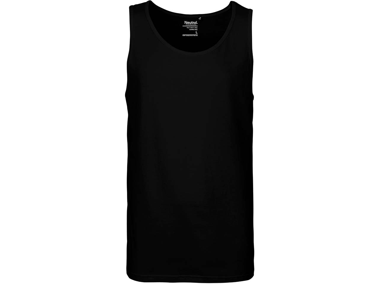Neutral Bio-Herren-Tanktop mit Rundhalsausschnitt, schwarz, Gr. M