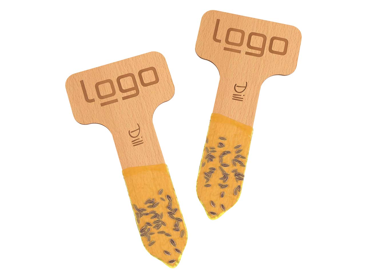 Bio-Kräuter-Pflanzstäbchen, FSC-zertifiziert, inkl. Lasergravur, Basilikum
