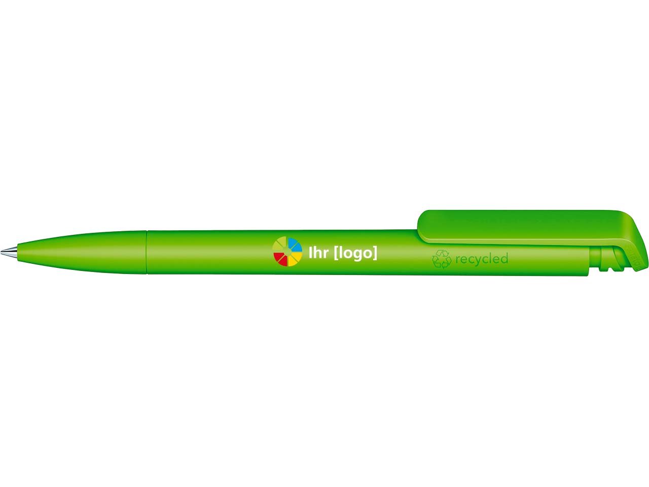 Senator Kugelschreiber "Trento Matt Recycled" inkl. 4-farbigem Aufdruck, hellgrün