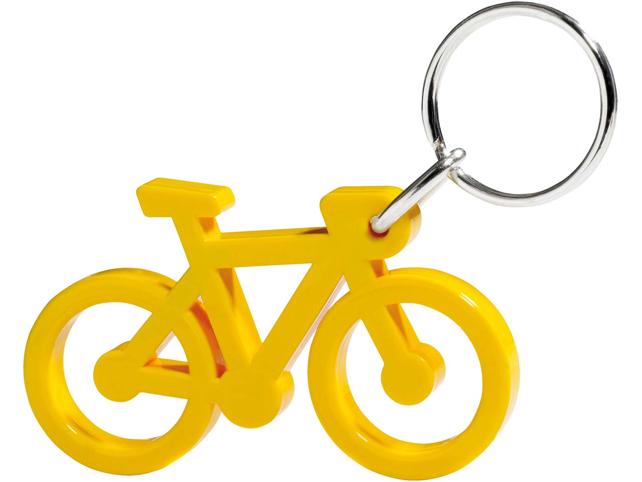 Schlüsselanhänger "Fahrrad" inkl. 1-farbigem Aufdruck, gelb Vollton