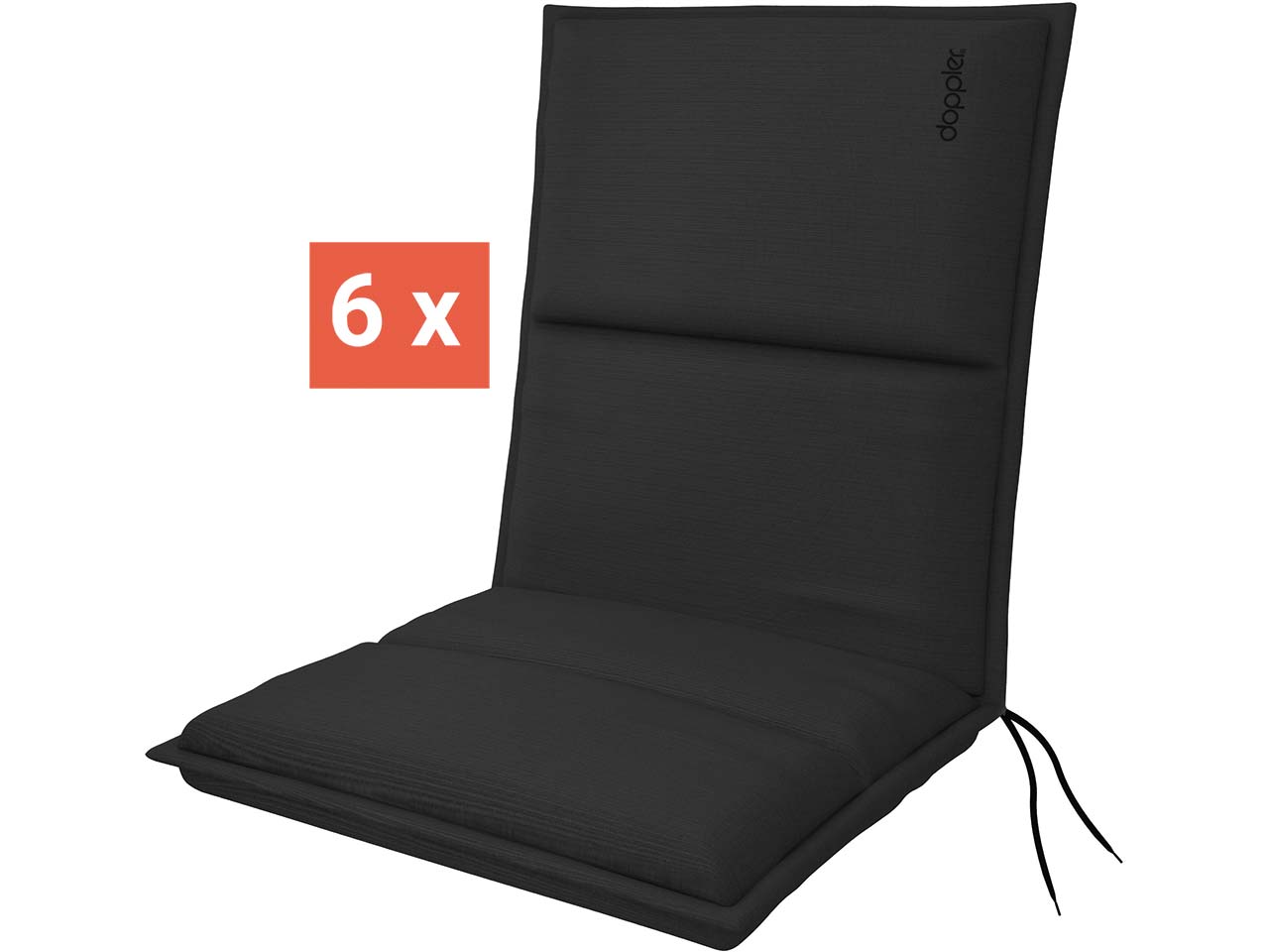 doppler Auflage "CITY" für Niederlehner, 6er-Pack, 100x48x6 cm, Polyester, anthrazit