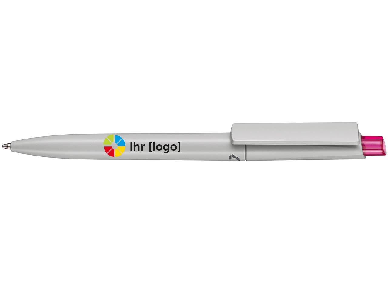 RITTER CARES Kugelschreiber 'Crest Recycled' grau/magenta