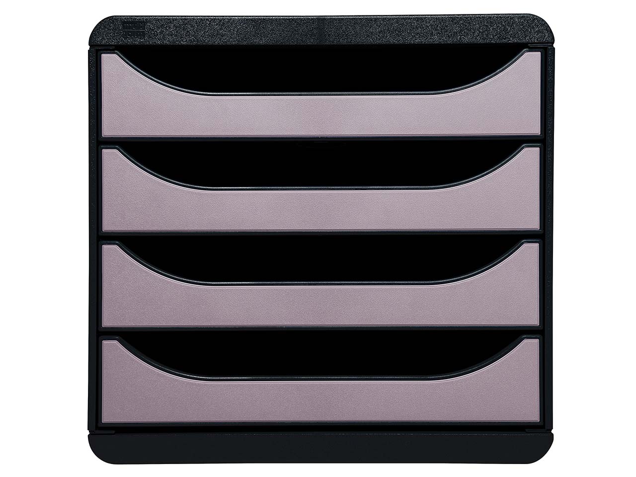 Exacompta Schubladenbox "Metallic", DIN A4+, 4 Schubladen offen, silber/schwarz