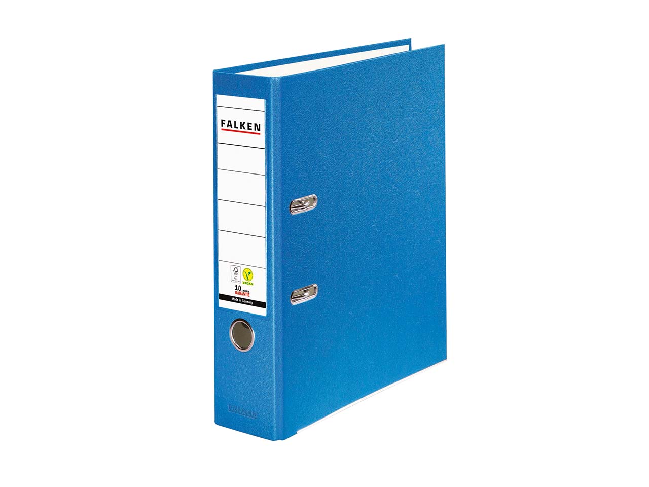 20 Falken Ordner "Vegan", mit Einsteckschild, 230 g/m², DIN A4, RB 80 mm, blau