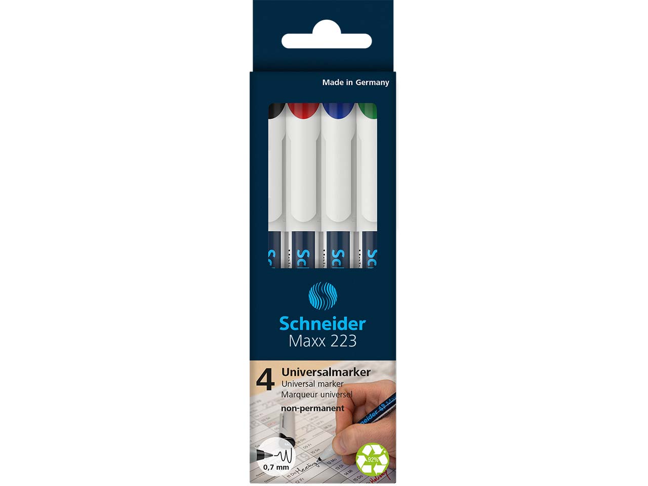 Schneider 4er-Set Universalmarker "Maxx 223 F", farbig sortiert