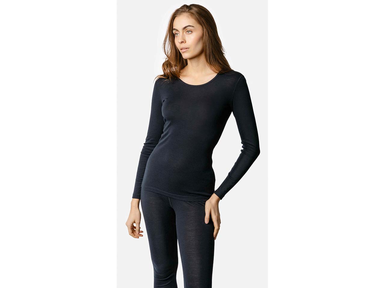 Living Crafts Bio-Damen-Langarmshirt 'BIANCA' mit Rundhalsausschnitt, ink blue, Gr. S