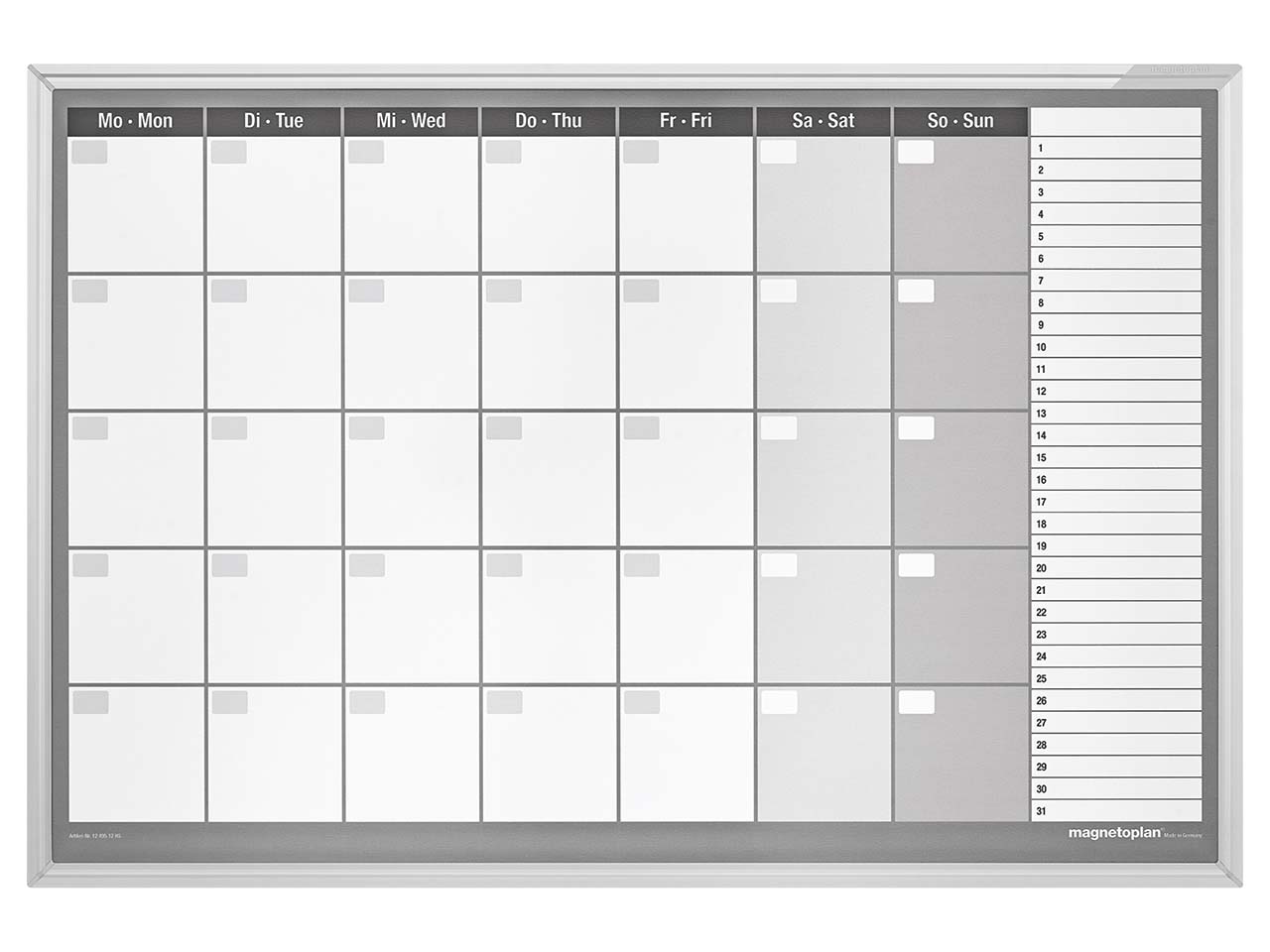 magnetoplan Whiteboard Plantafel, Monatsplaner horizontal