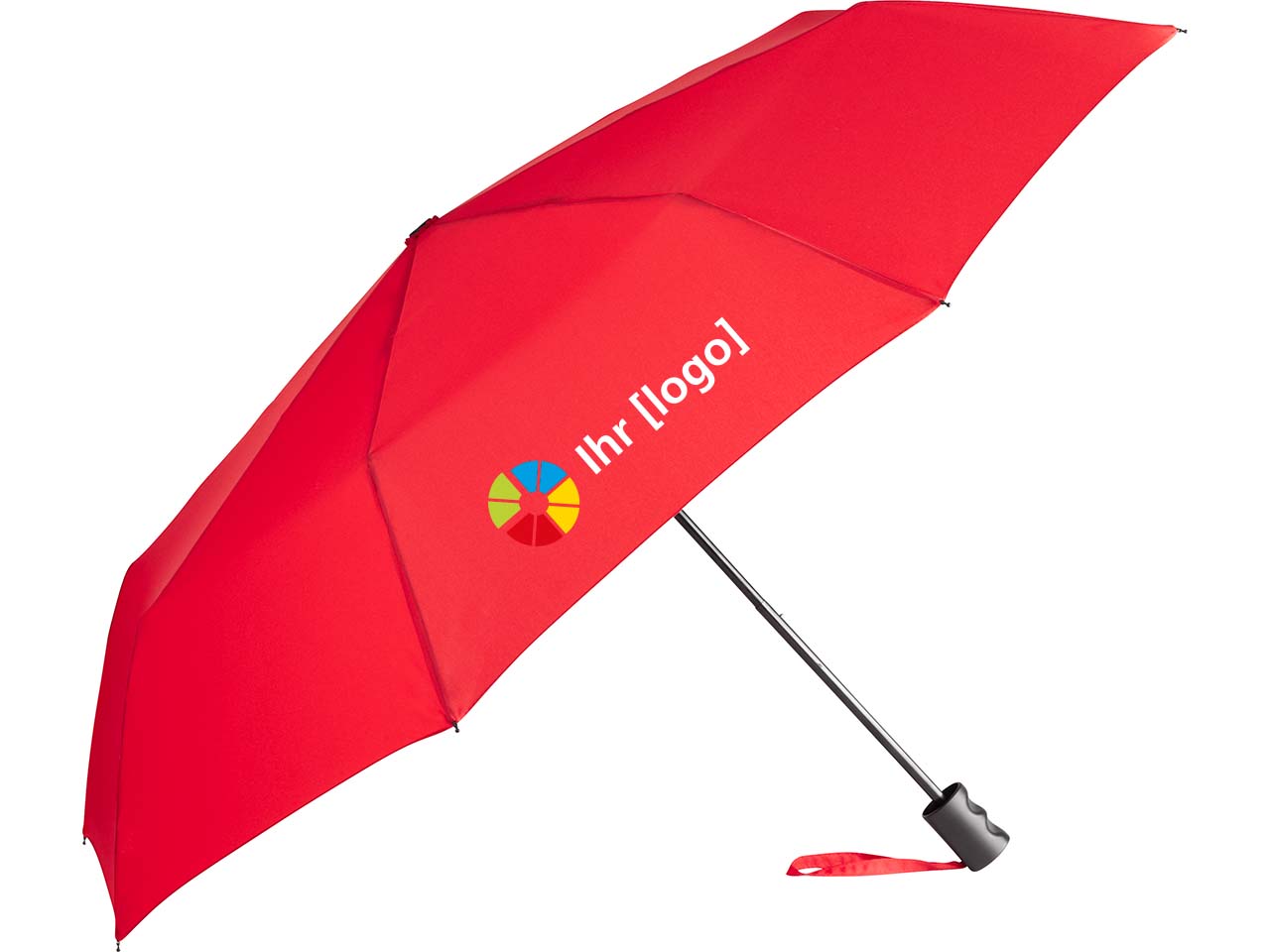 Taschenschirm 'ÖkoBrella' rot mit  Recycling-Polyester Bezug