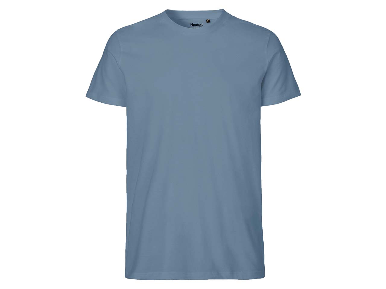 Neutral Bio-Herren-T-Shirt mit Rundhalsausschnitt, dusty indigo, Gr. M