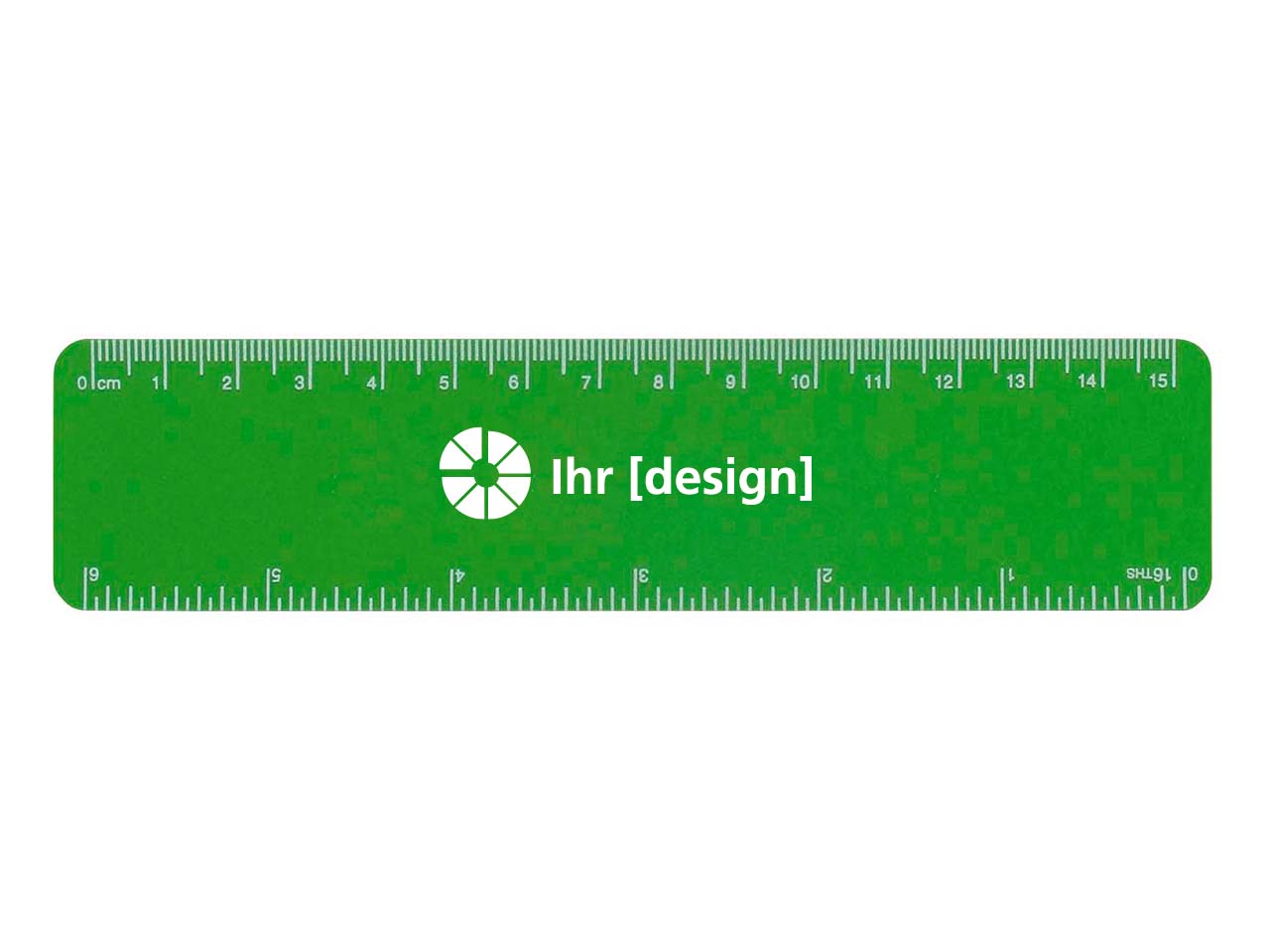 Lineal 'Flexi' 15 cm inkl. 1-farbigem Aufdruck, grün