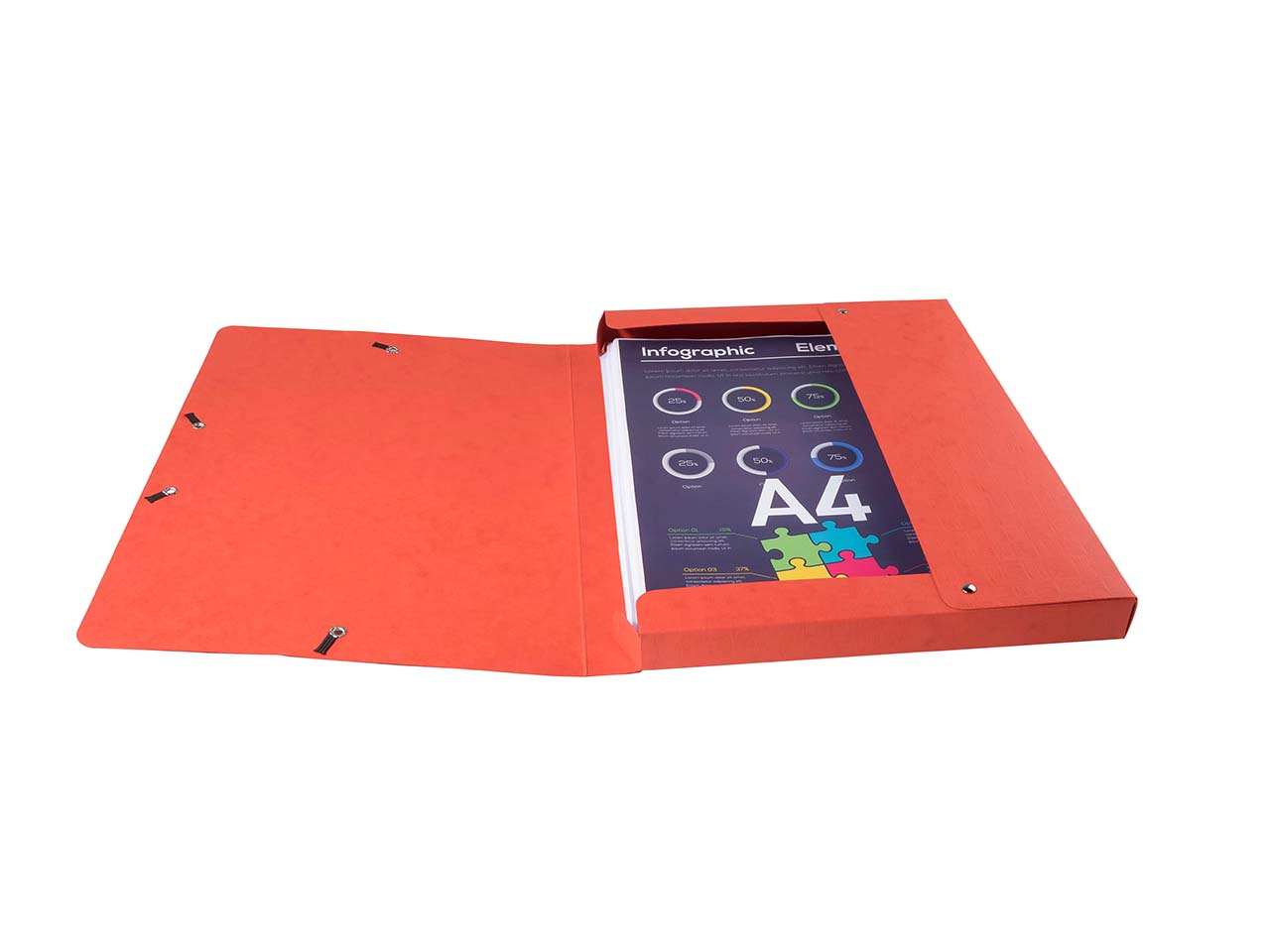 10 Exacompta Archivboxen "Scotten" aus Colorspan, 600 g/m², DIN A4, rot, RB 25 mm
