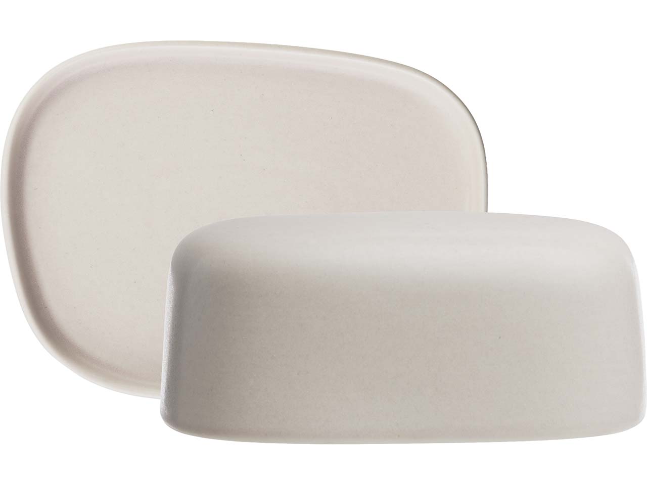 tranquillo Butterdose "VALLORA" aus Steinzeug, 16,8 x 12,5 x 6,9 cm, creme