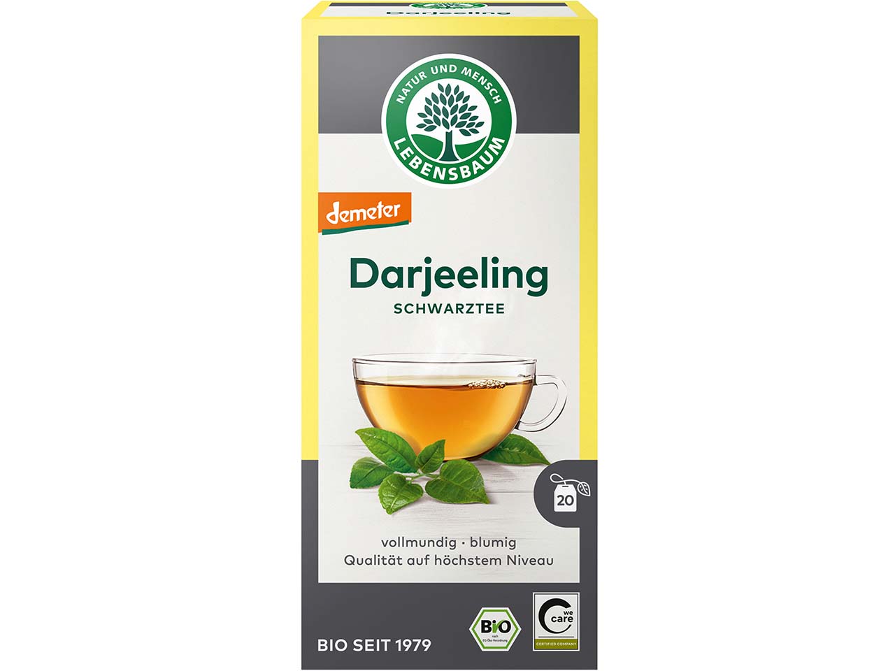 LEBENSBAUM Schwarzer Bio-Tee Darjeeling, 20 x 2,0 g