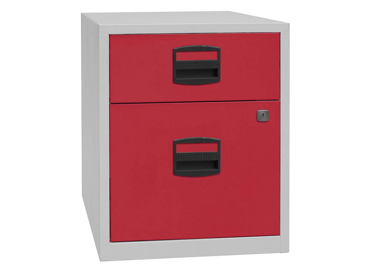 Bisley Home Rollcontainer 1Schub,1HR grau/rot
