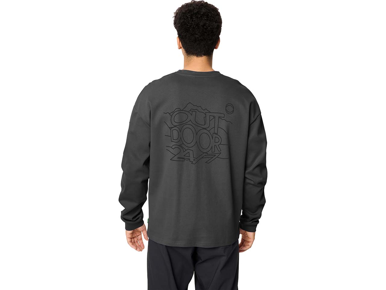 VAUDE Bio-Herren-Sweatshirt "Najun" mit Rückenaufdruck, graphite, Gr. M