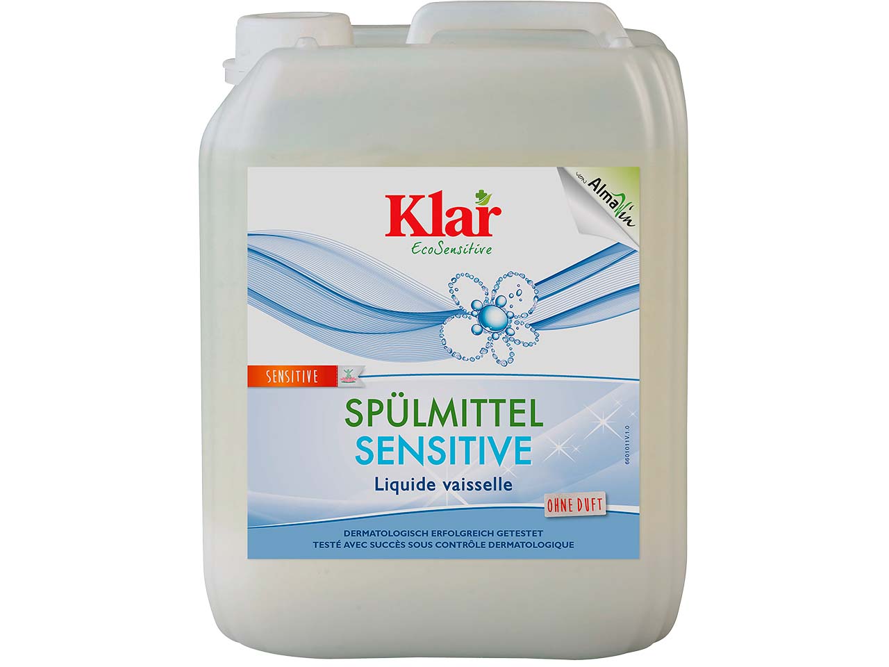 Klar Geschirrspülmittel "Sensitive" ohne Duft, 5 l