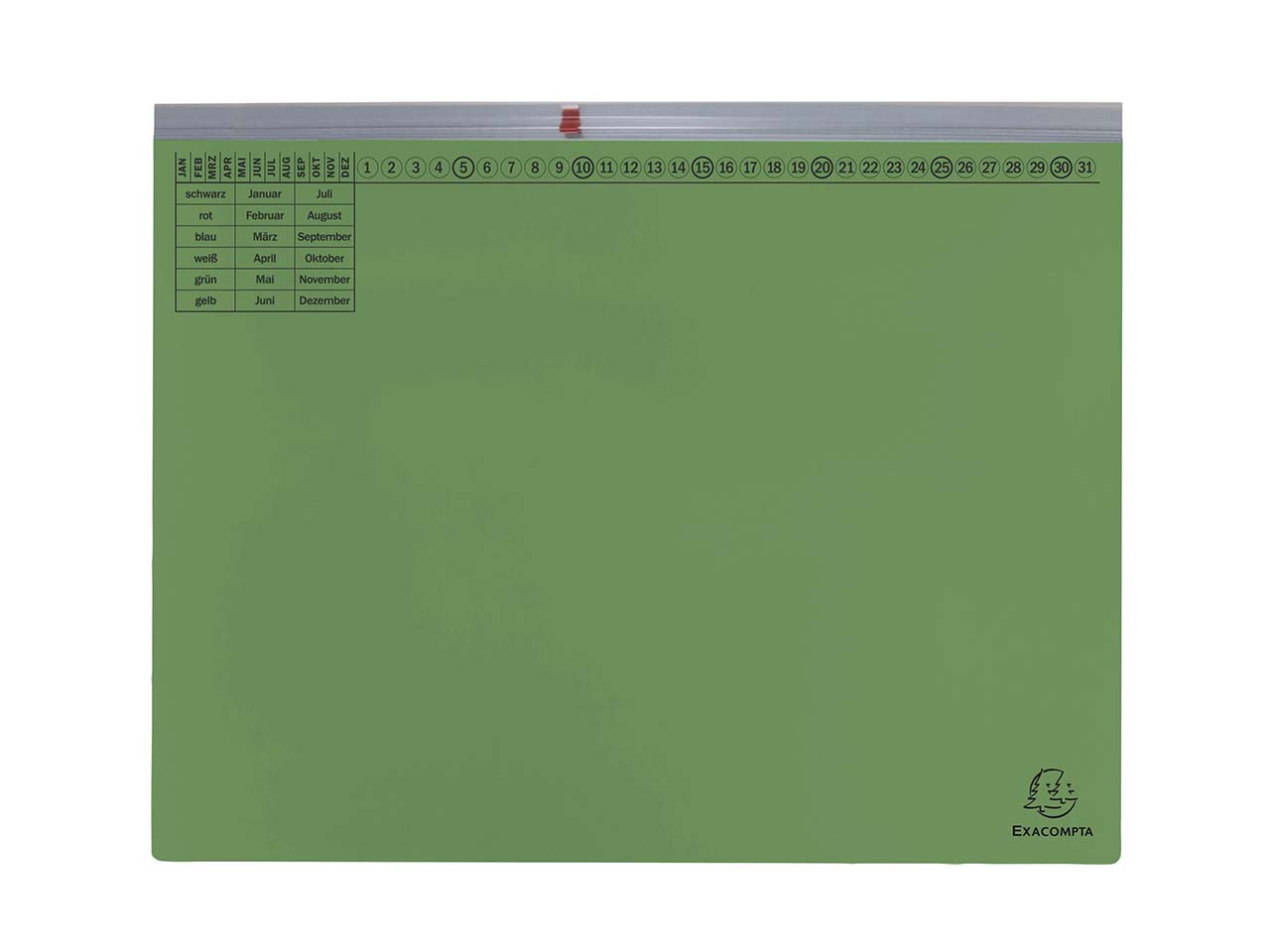 25 Exacompta Hängehefter "Exaflex Premium", mit 1 Abheftvor. für Linksheftung, grün