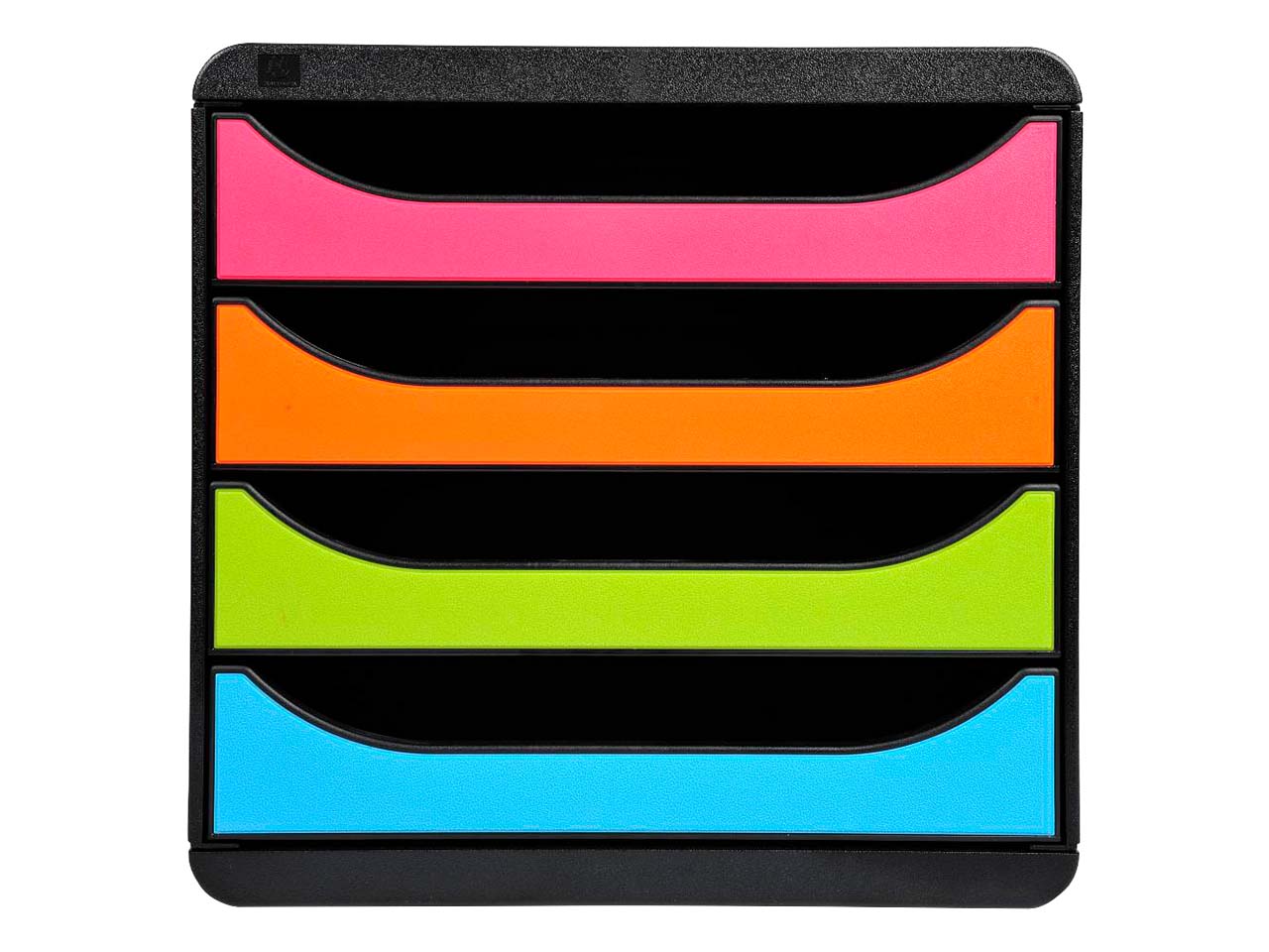 Exacompta Schubladenbox "Iderama", DIN A4+, 4 Schubladen offen, regenbogen