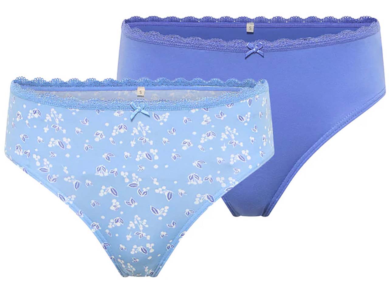 tranquillo 2er-Set Bio-Damen-Slip "Adaa" mit dezenter Spitze, various, Gr. L