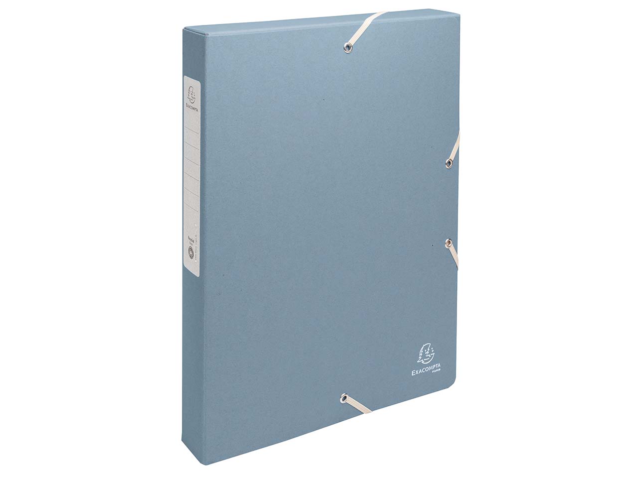 8 Exacompta Archivboxen "Autentik", 600 g/m², DIN A4, Gummizug, RB 40 mm, sortiert
