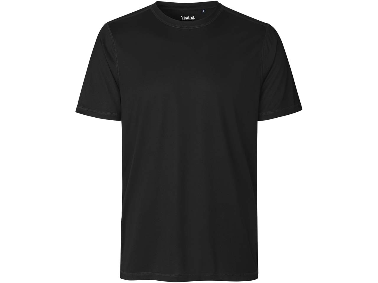 Neutral Herren-Sport-T-Shirt aus recyceltem Polyester, black, Gr. L