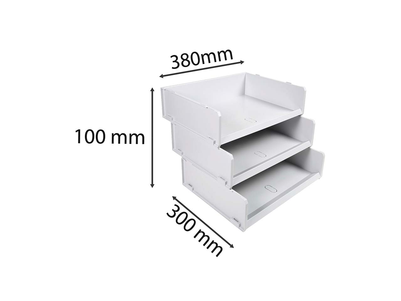 6 Exacompta Briefablagen Multisorter "Office", 30x38x10 cm, DIN A4+, lichtgrau