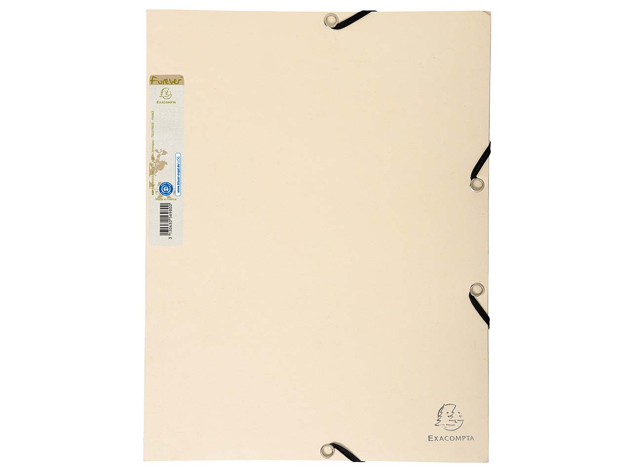 25 Exacompta Sammelmappen "Forever", 380 g/m², DIN A4, Gummizug, 3 Klappen, sand
