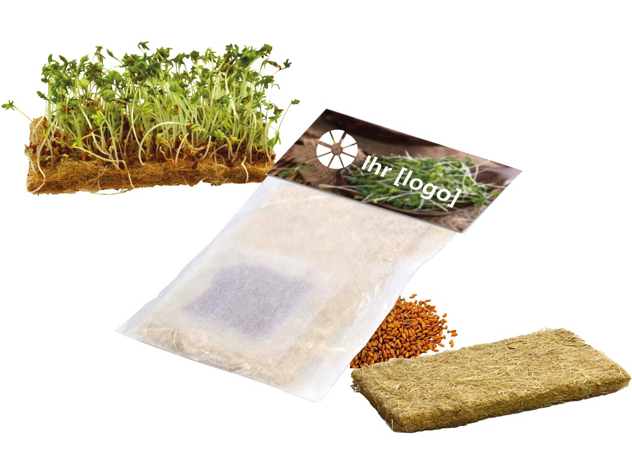 Bio-Mini-Pflanzset 'Naturflies Kresse' mit 1-4-farbigem Aufdruck