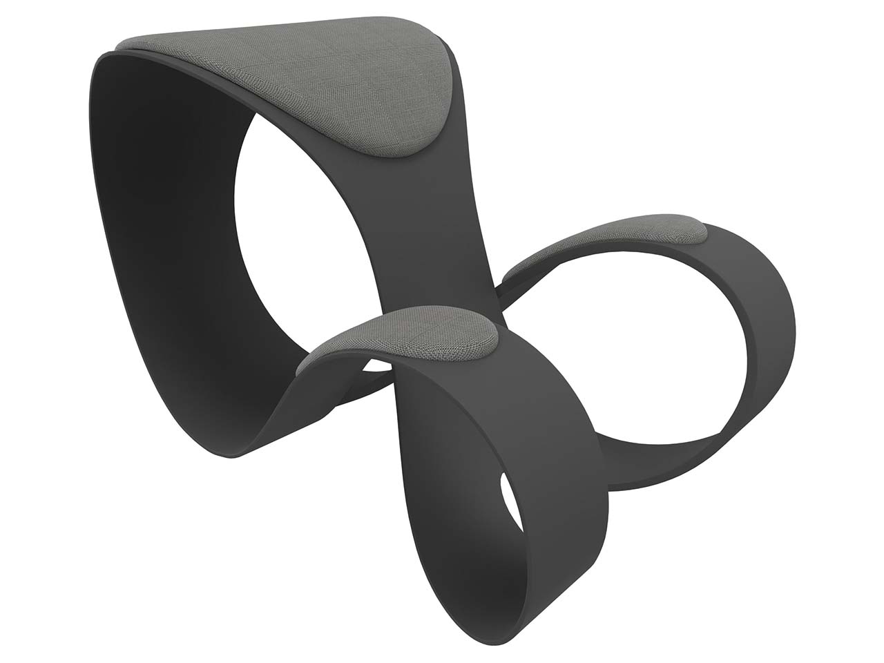 Quadrifoglio Kniehocker "Moon" Gestell braun, Bezug grau