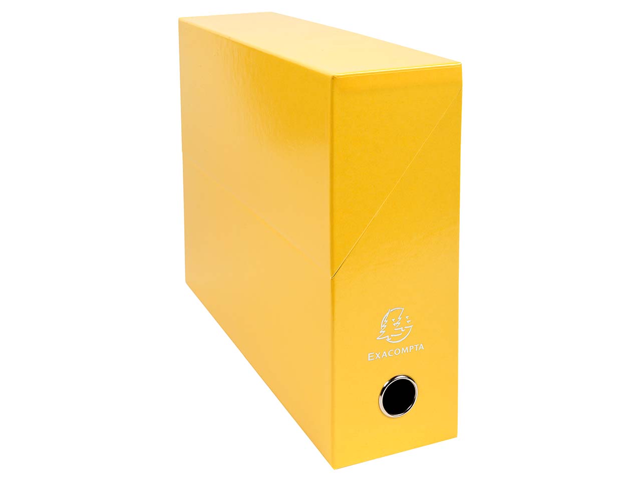 5 Exacompta Transferboxen "Iderama", Griffloch, DIN A4, RB 90 mm, gelb