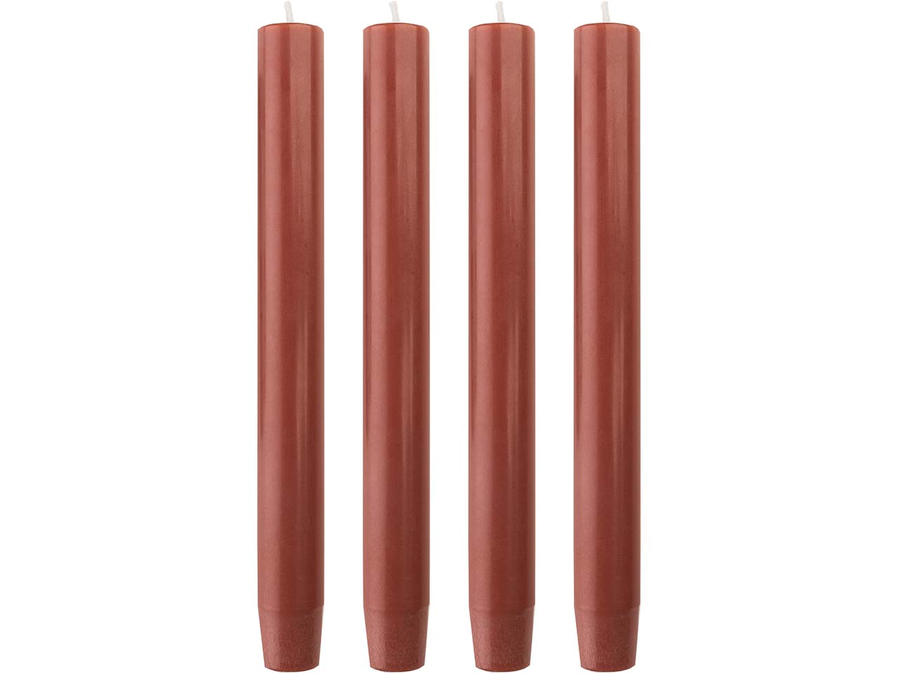 tranquillo 4er-Pack Stabkerzen "GLUMI" aus Stearin, H 20 cm, rot