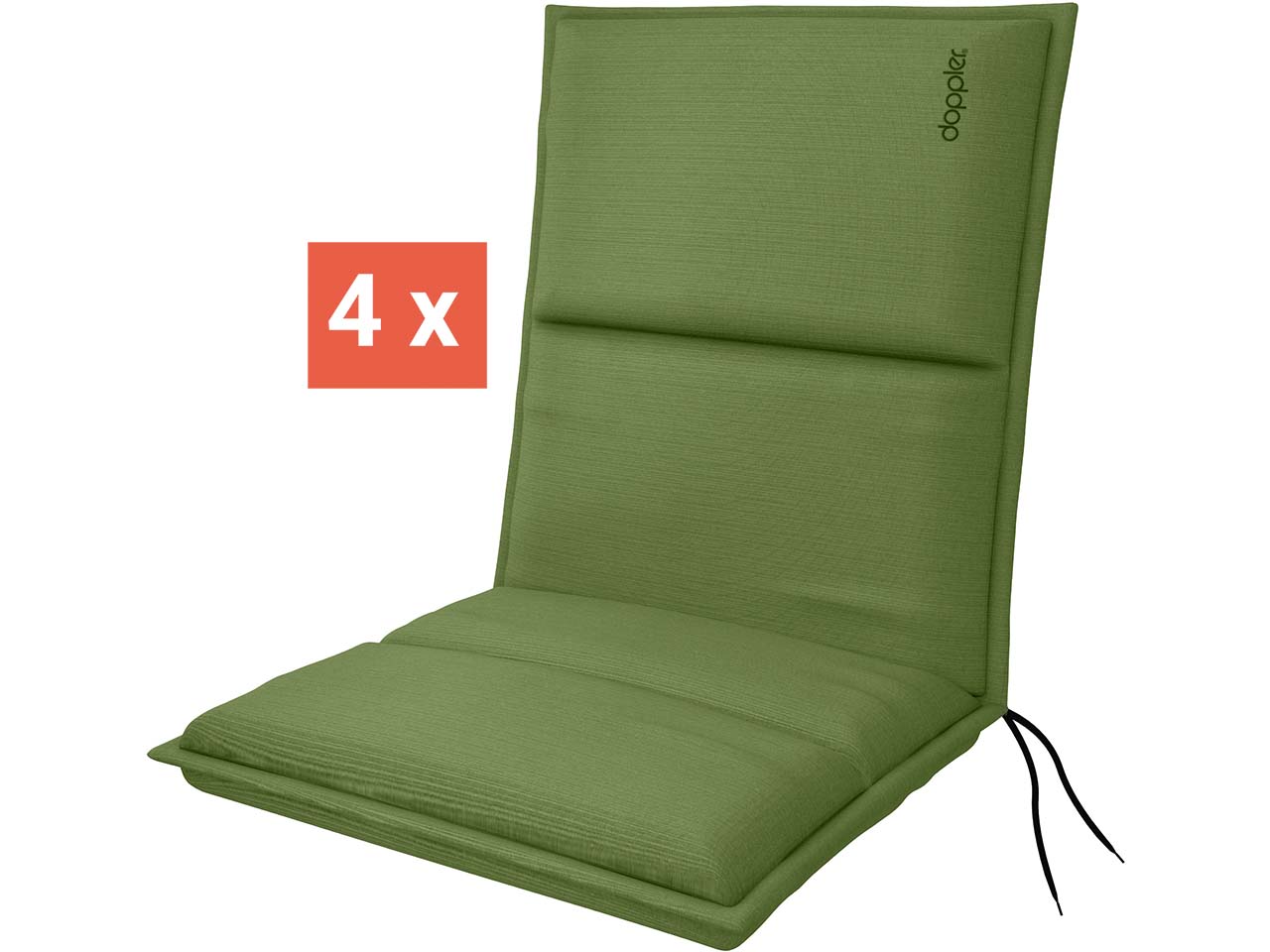 doppler Auflage "CITY" für Niederlehner, 4er-Pack, 100x48x6 cm, Polyester, grün