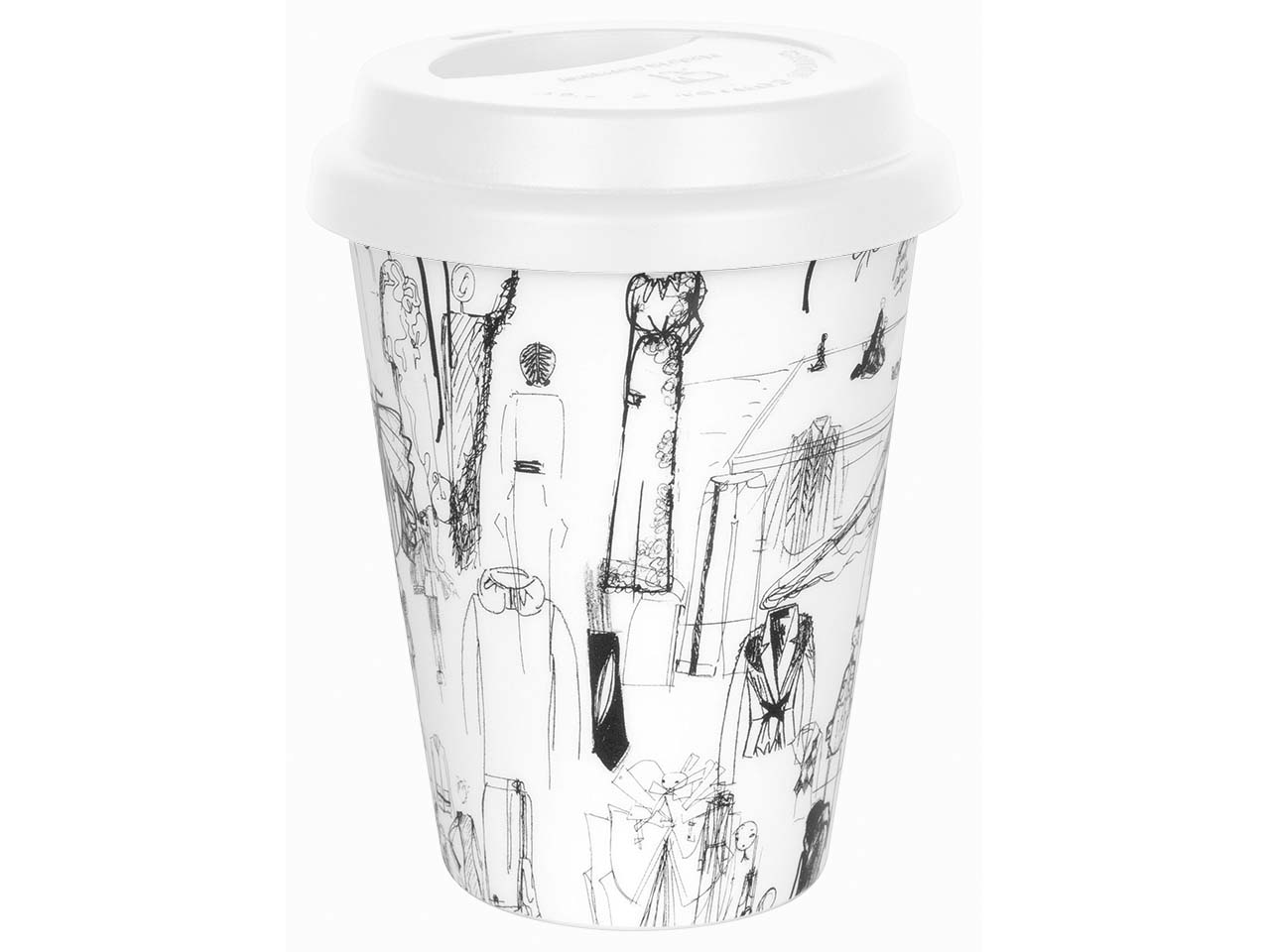 Könitz Porzellantasse 'CoffeeToGo' Deckel weiß, 380 ml